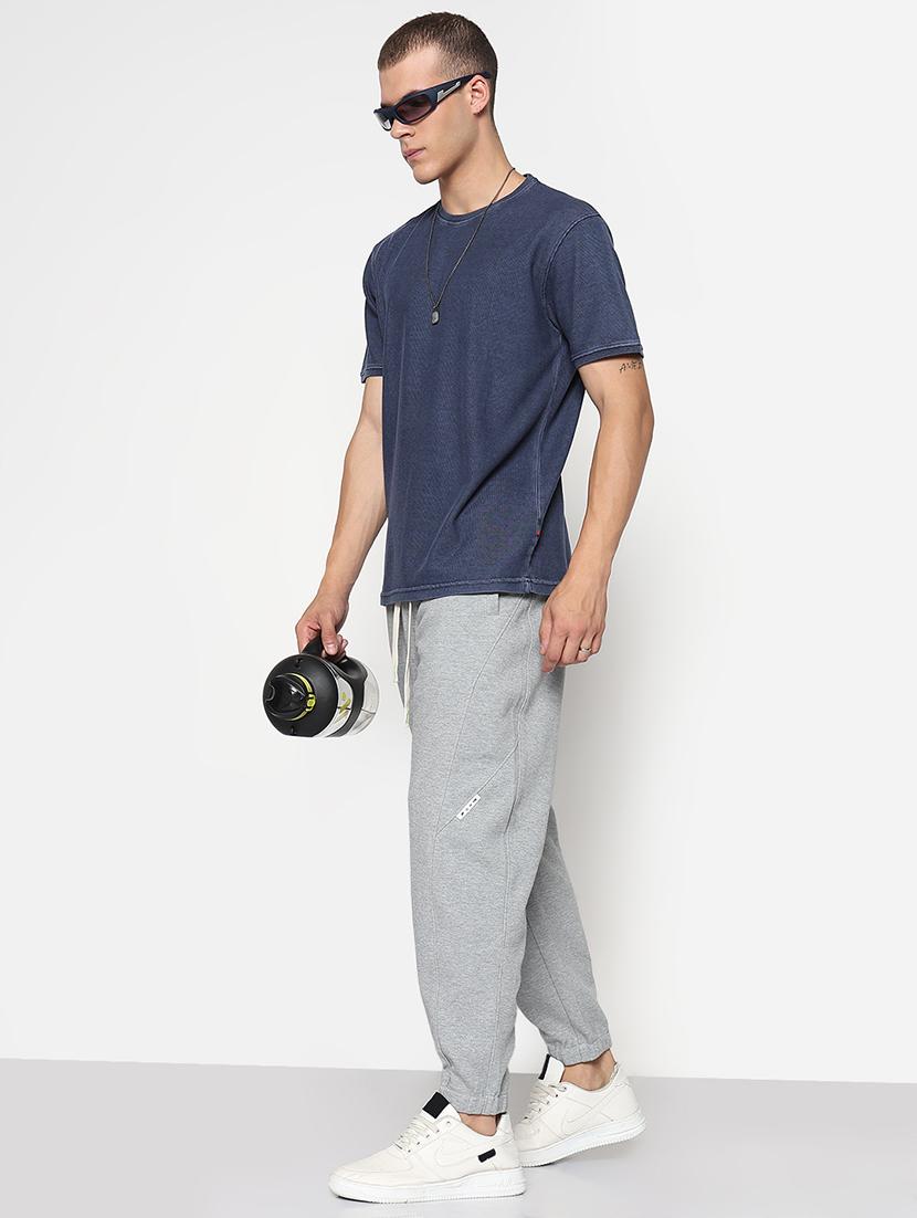 men grey solid low rise regular fit jogger - 21933759 - Standard Image - 5
