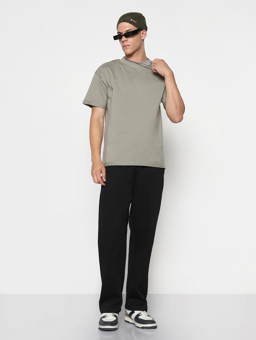 men black solid low rise full length track pant - 21933766 - Standard Image - 5