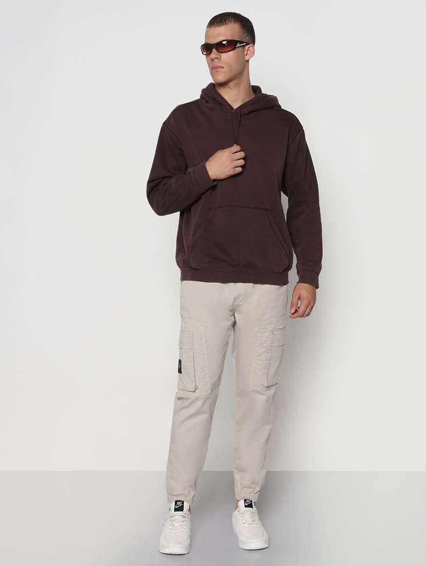 men beige solid low rise jogger cargo - 21933768 -  Standard Image - 5