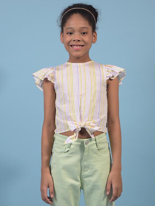 girls striped round neck top - 21933777 -  Standard Image - 0