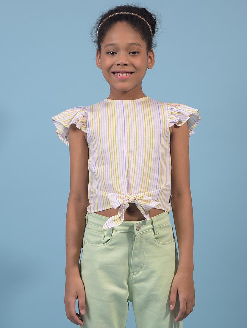 girls striped round neck top - 21933777 -  Zoom Image - 0