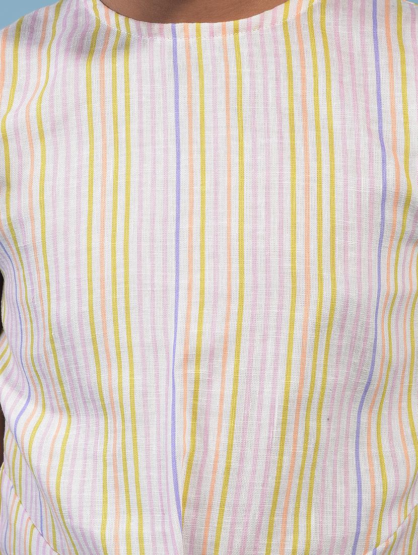 girls striped round neck top - 21933777 - Standard Image - 3