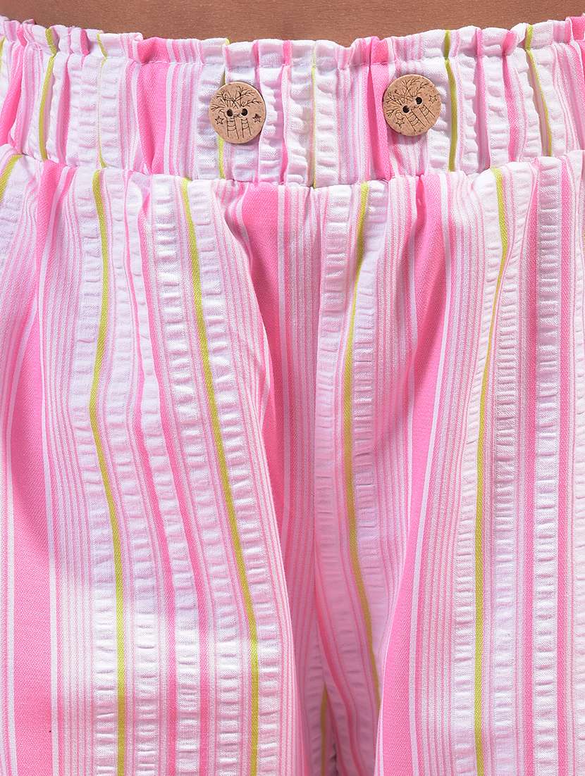 girls striped mid rise casual trouser - 21933783 -  Standard Image - 3