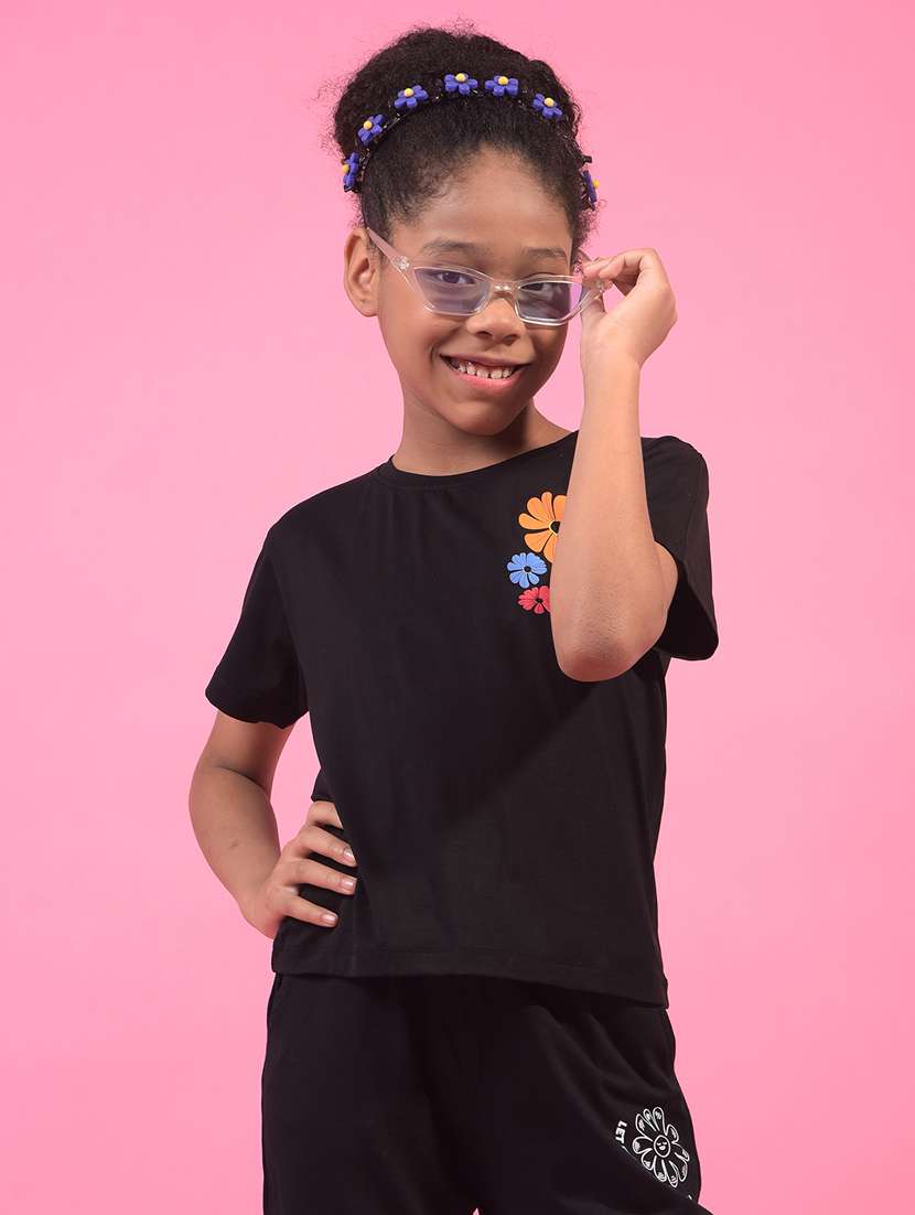 girls floral printed round neck t-shirt - 21933784 -  Standard Image - 3