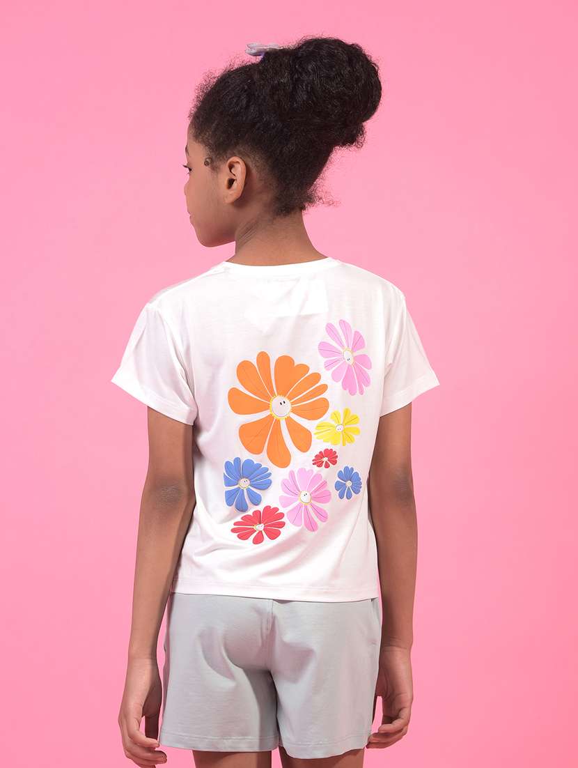 girls floral printed round neck t-shirt - 21933785 -  Standard Image - 3