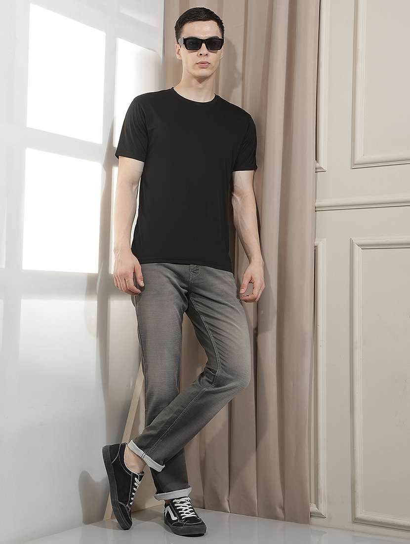 men solid mid rise straight fit jean - 21933807 -  Standard Image - 5