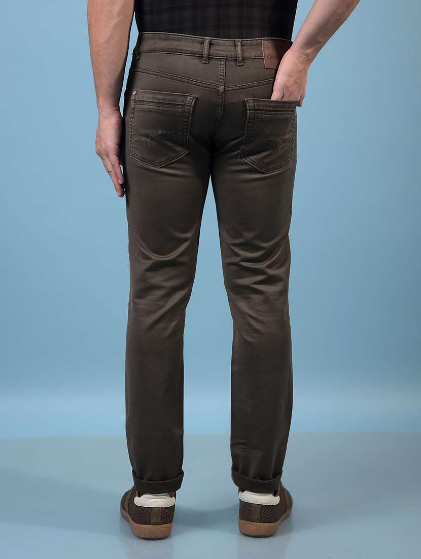 men brown mid rise full length jeans - 21933809 -  Standard Image - 3