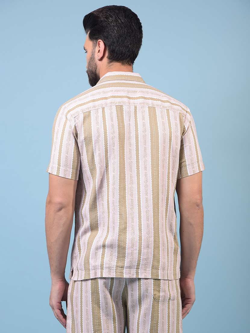 men self design short sleeve slim fit casual shirt - 21933832 -  Standard Image - 3