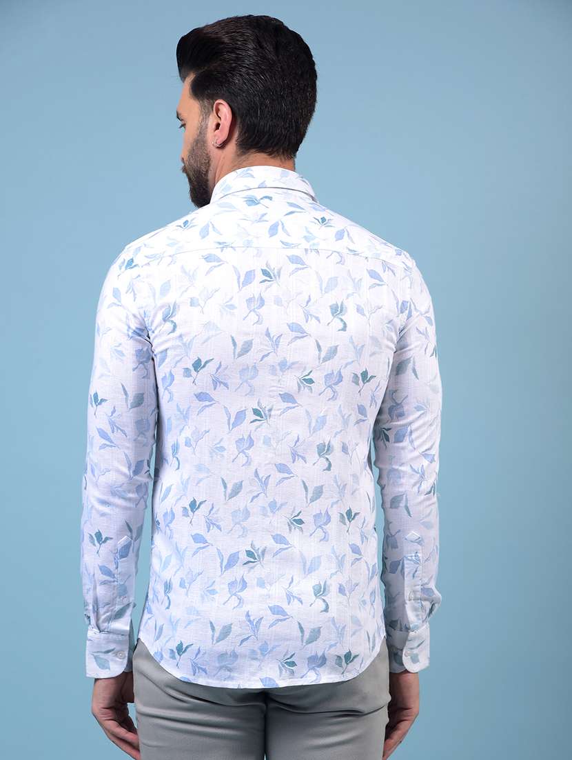 men printed long sleeve slim fit casual shirt - 21933834 -  Standard Image - 3