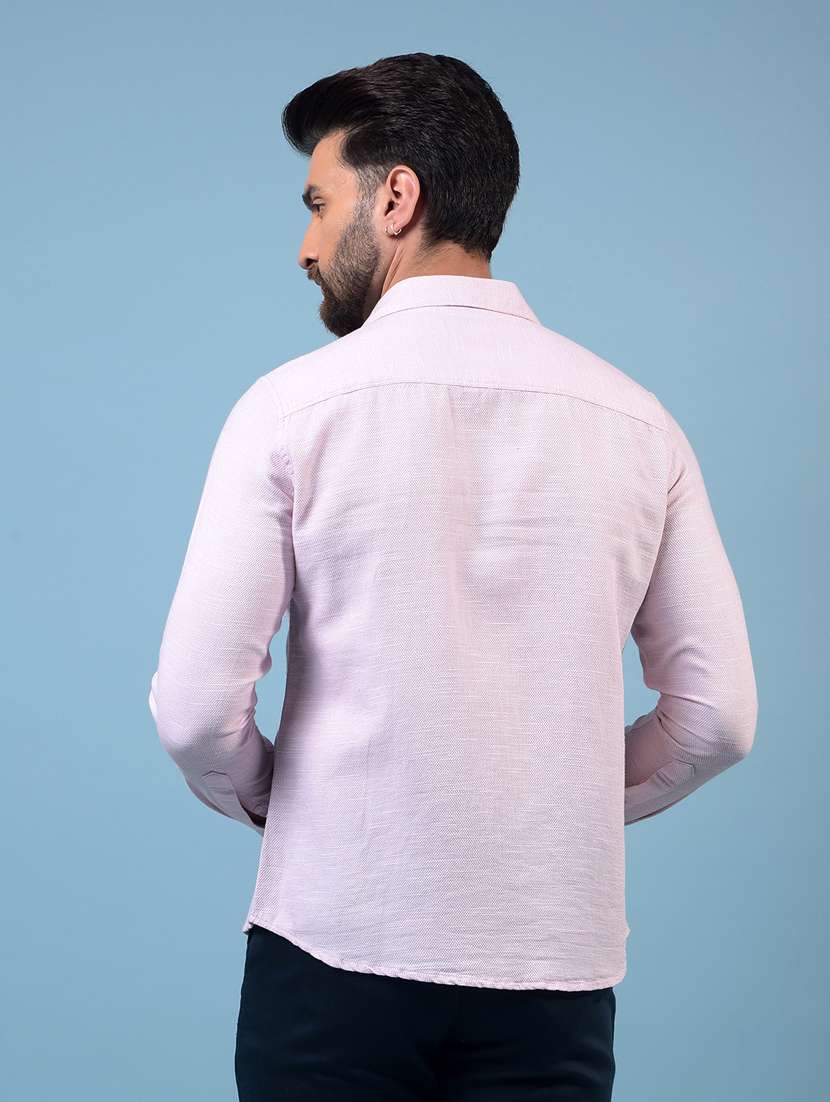 men solid long sleeve slim fit casual shirt - 21933835 - Standard Image - 3