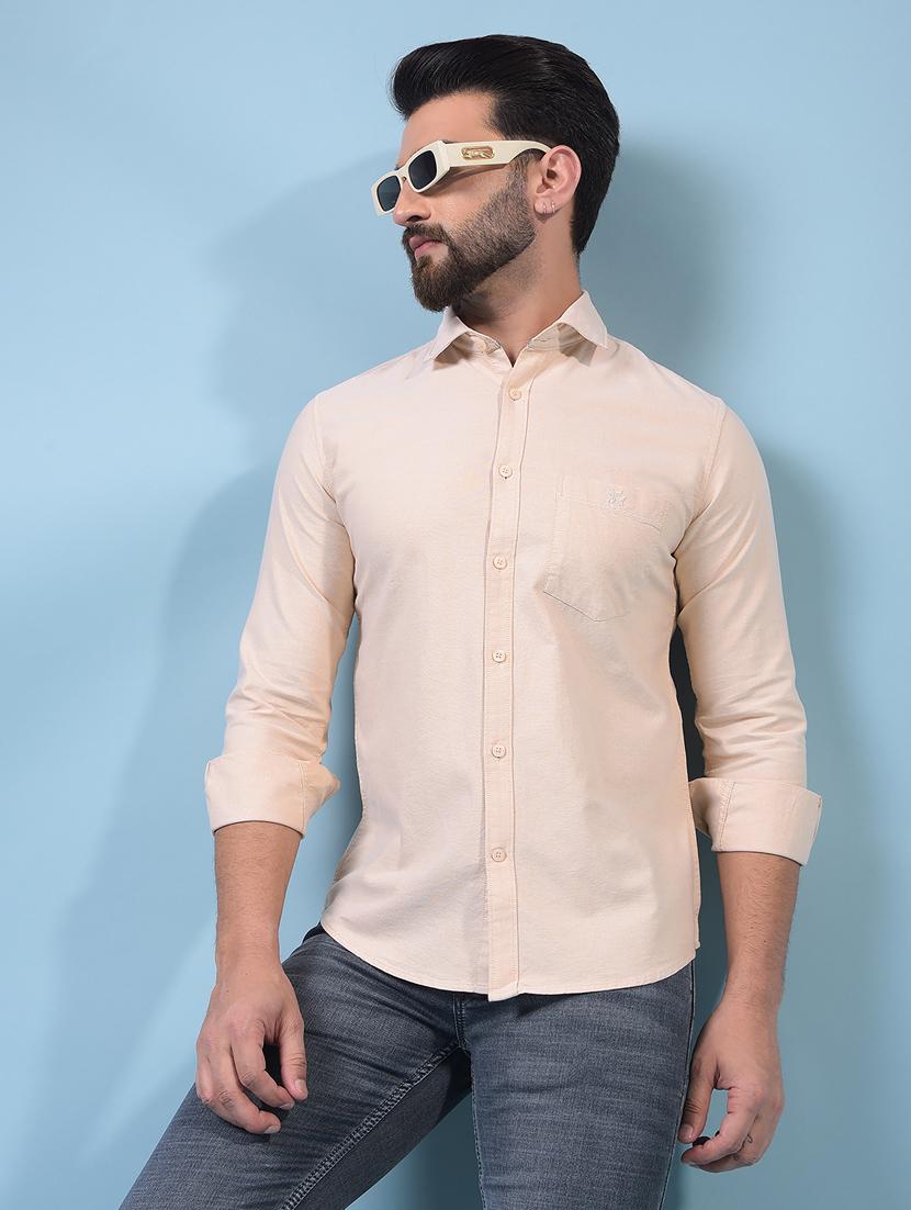 men solid long sleeve slim fit casual shirt - 21933837 - Zoom Image - 0