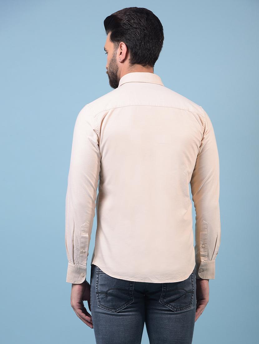 men solid long sleeve slim fit casual shirt - 21933837 - Standard Image - 3