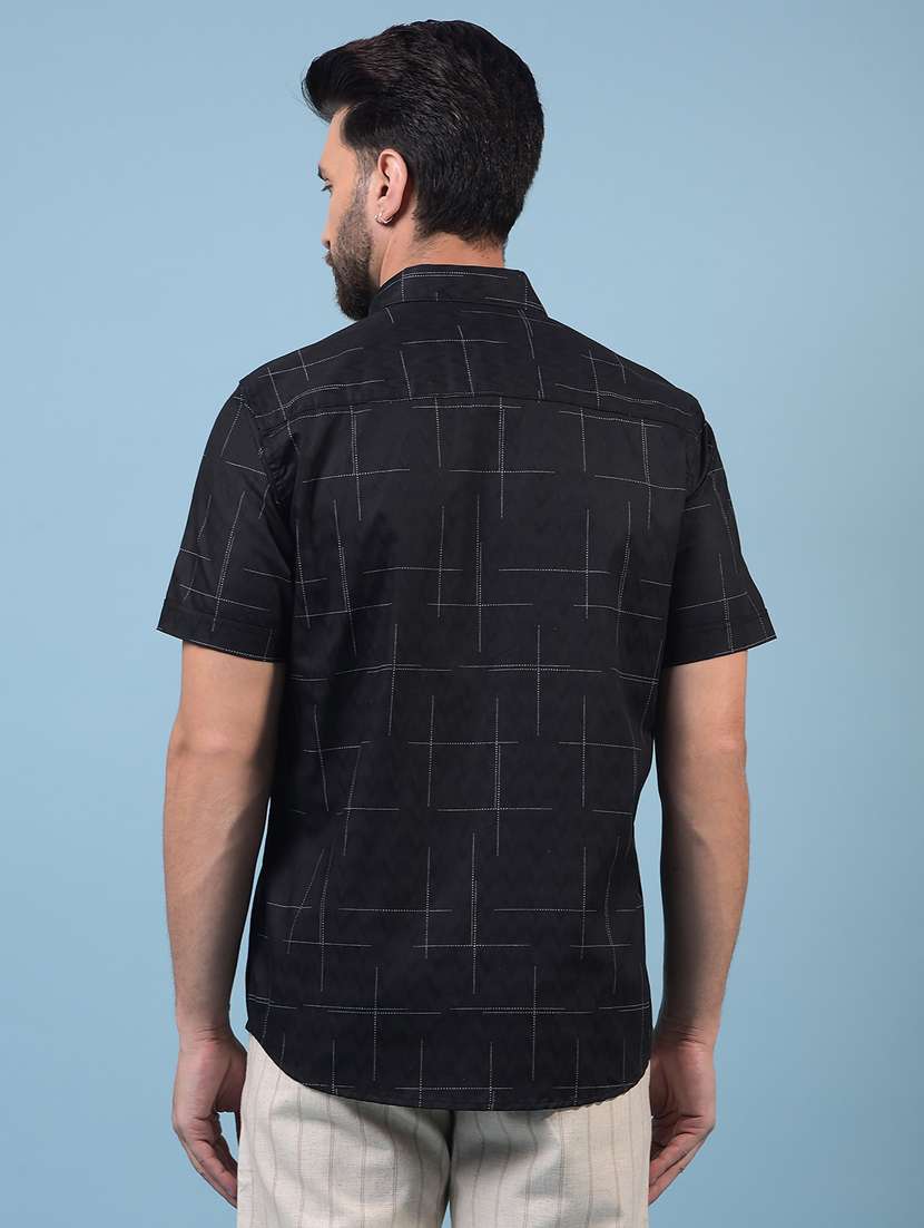 men printed short sleeve regular fit casual shirt - 21933842 -  Standard Image - 3