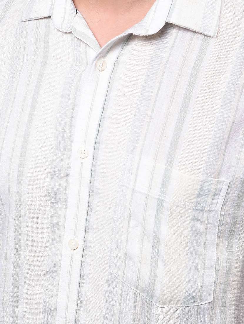 men striped short sleeve regular fit casual shirt - 21933861 -  Standard Image - 3