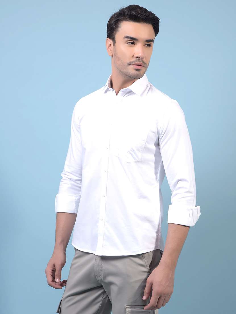 men solid long sleeve slim fit casual shirt - 21933876 - Standard Image - 3
