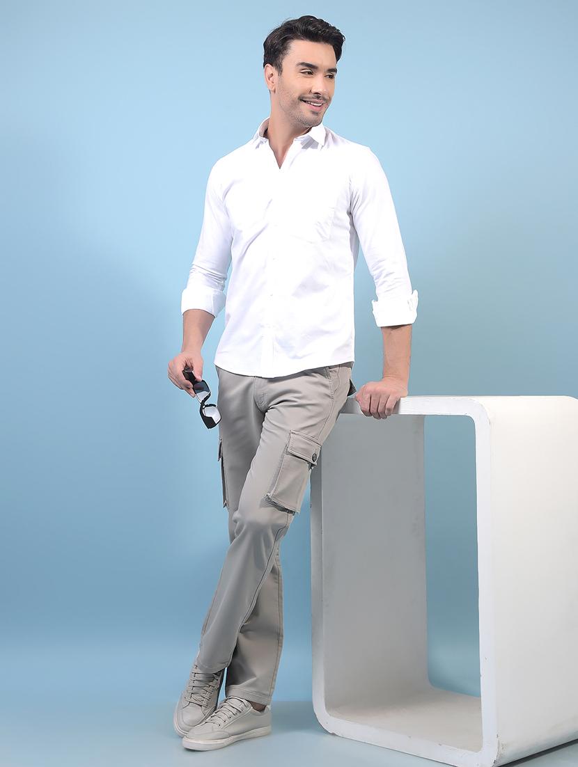 men solid long sleeve slim fit casual shirt - 21933876 - Standard Image - 5
