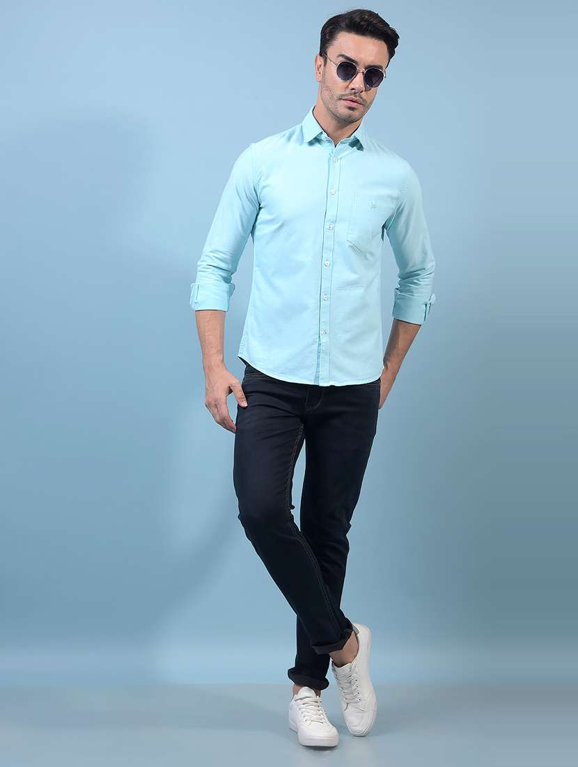 men solid long sleeve slim fit casual shirt - 21933877 - Standard Image - 5