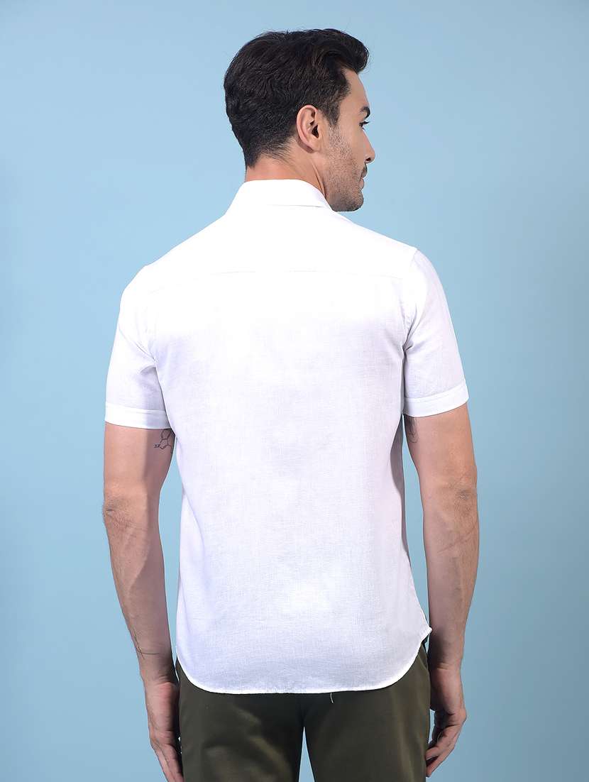 men solid short sleeve slim fit casual shirt - 21933881 -  Standard Image - 3