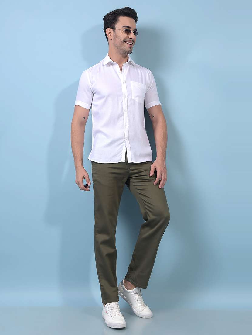 men solid short sleeve slim fit casual shirt - 21933881 -  Standard Image - 5