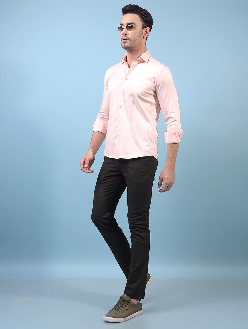 men solid long sleeve slim fit casual shirt - 21933884 - Standard Image - 5