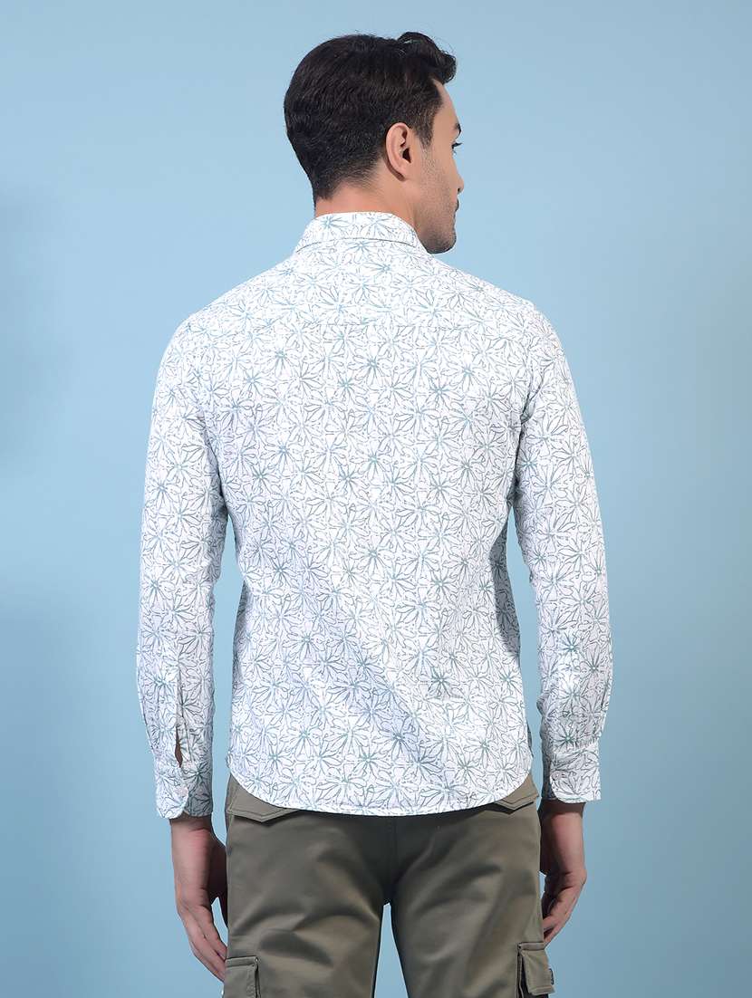 men printed long sleeve slim fit casual shirt - 21933892 -  Standard Image - 3