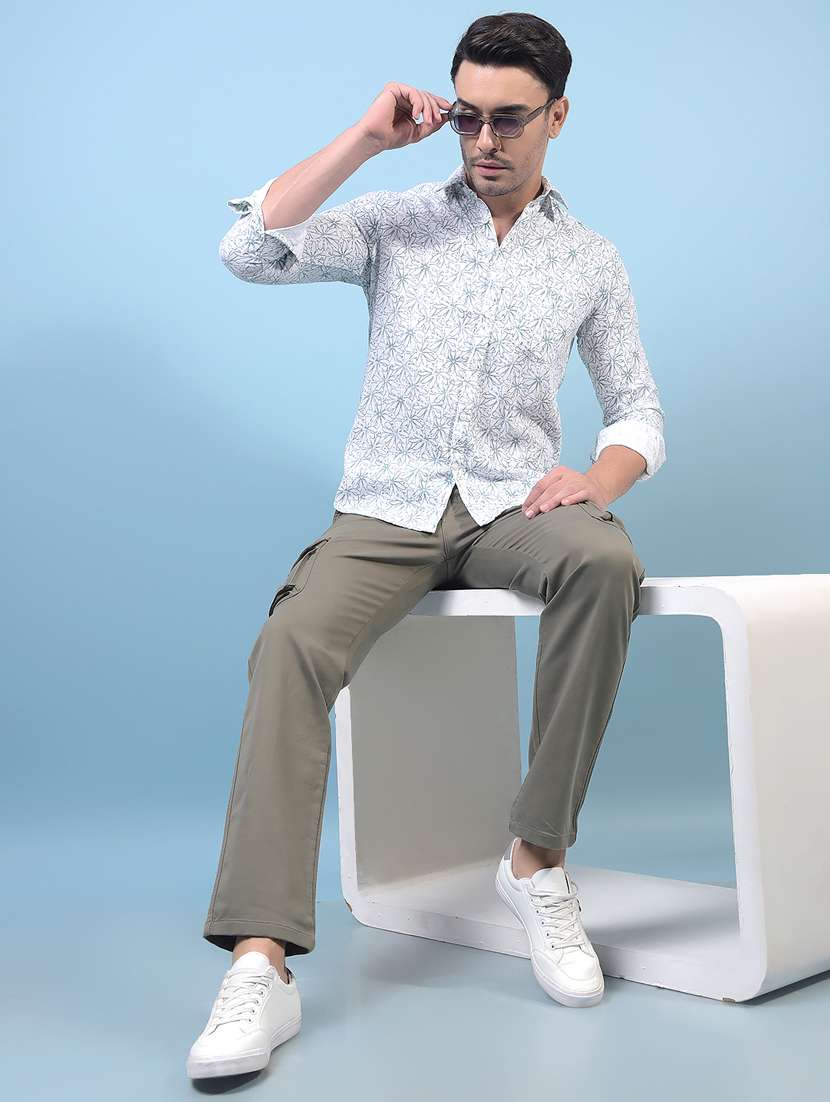men printed long sleeve slim fit casual shirt - 21933892 -  Standard Image - 5