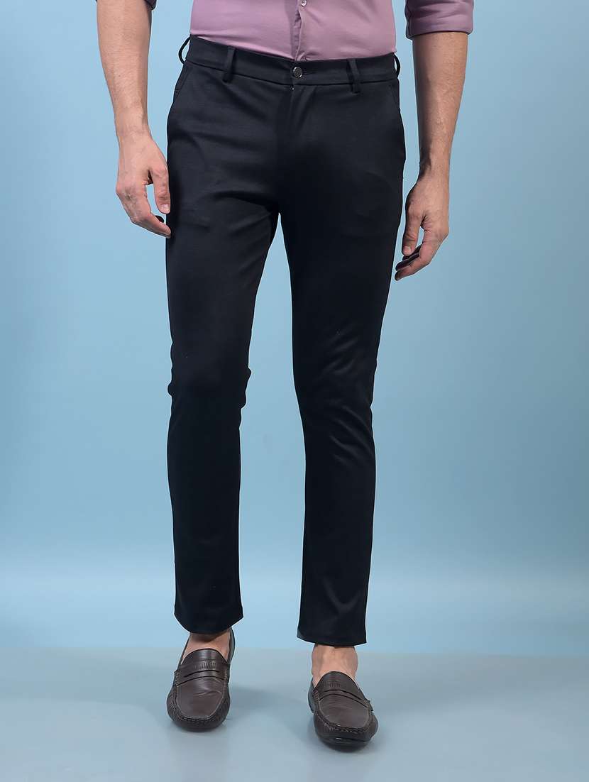 men solid mid rise slim fit chinos 