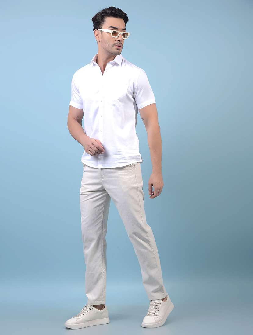 men solid mid rise flat front casual chinos  - 21933909 -  Standard Image - 5
