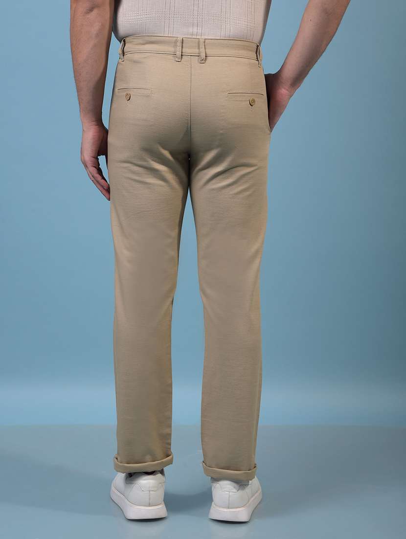 men solid mid rise flat front casual chinos  - 21933910 -  Standard Image - 3