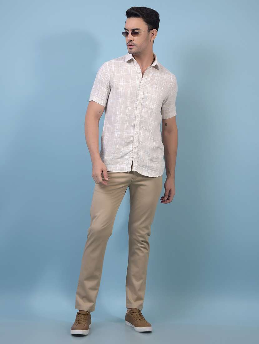 men solid mid rise flat front casual chinos  - 21933920 -  Standard Image - 5