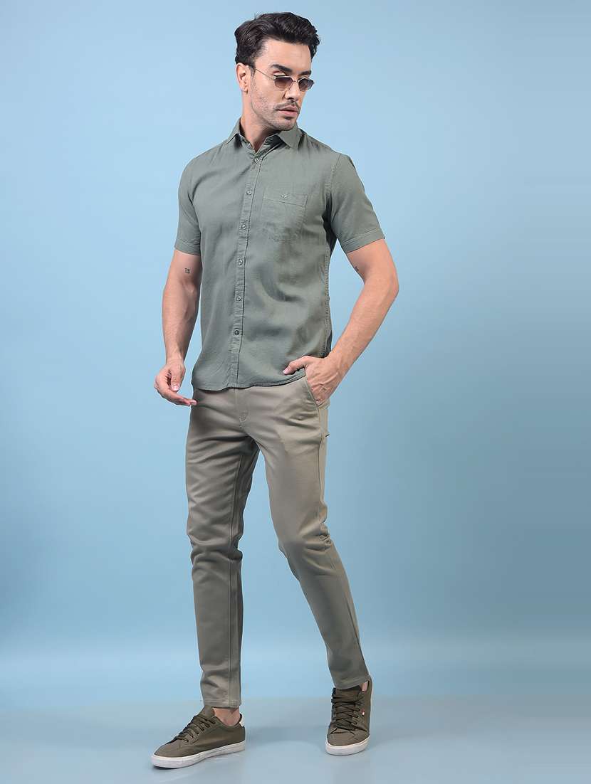 men solid mid rise flat front casual chinos  - 21933921 -  Standard Image - 5