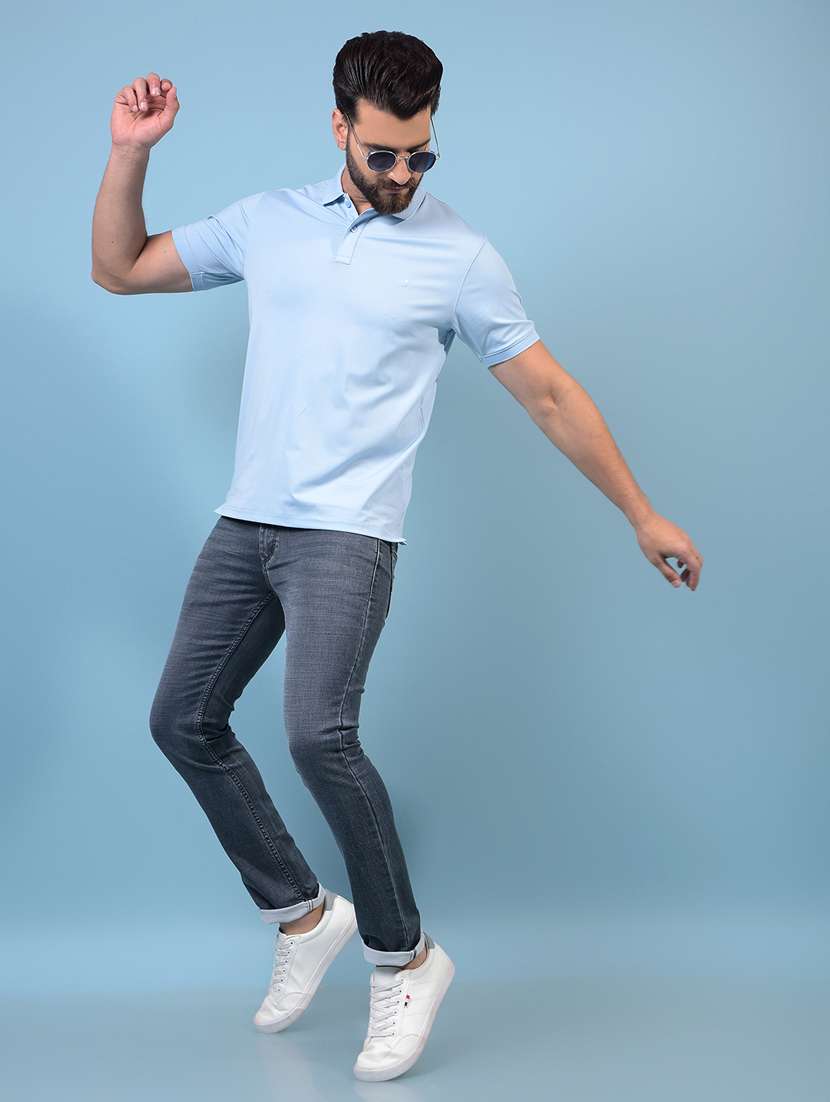 men solid short sleeve slim fit polo t-shirt - 21933940 -  Standard Image - 5