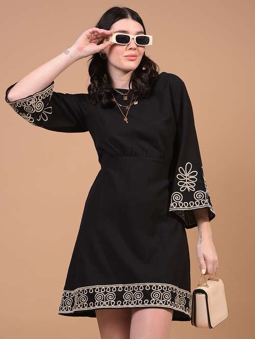 women embroidered bell sleeve a-line dress - 21933957 -  Standard Image - 0