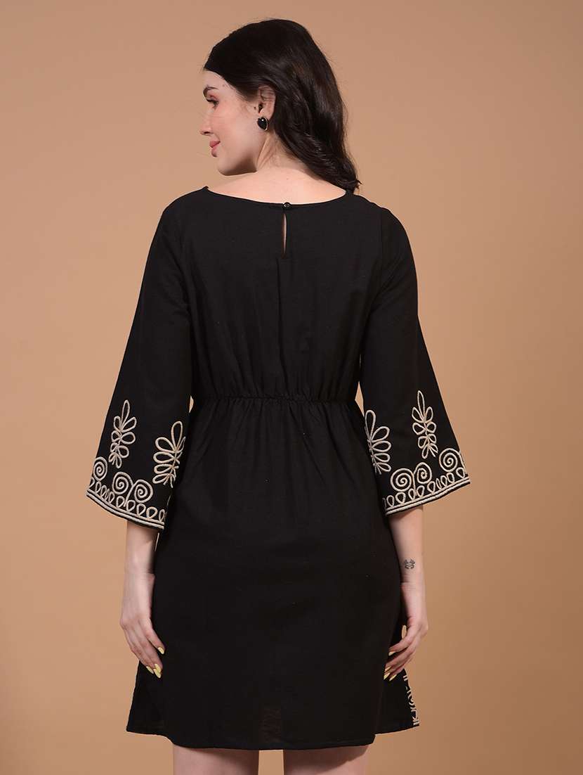 women embroidered bell sleeve a-line dress - 21933957 -  Standard Image - 3