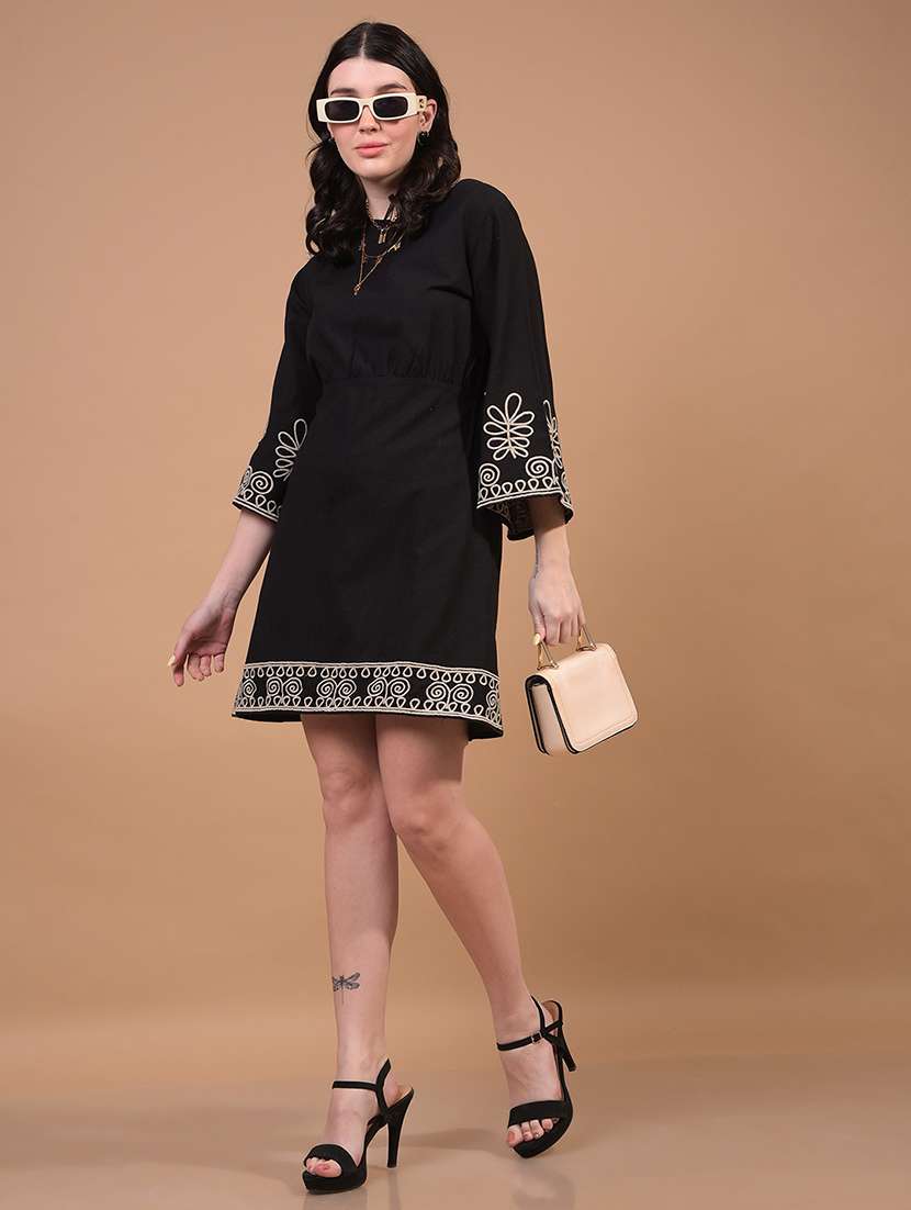 women embroidered bell sleeve a-line dress - 21933957 -  Standard Image - 5