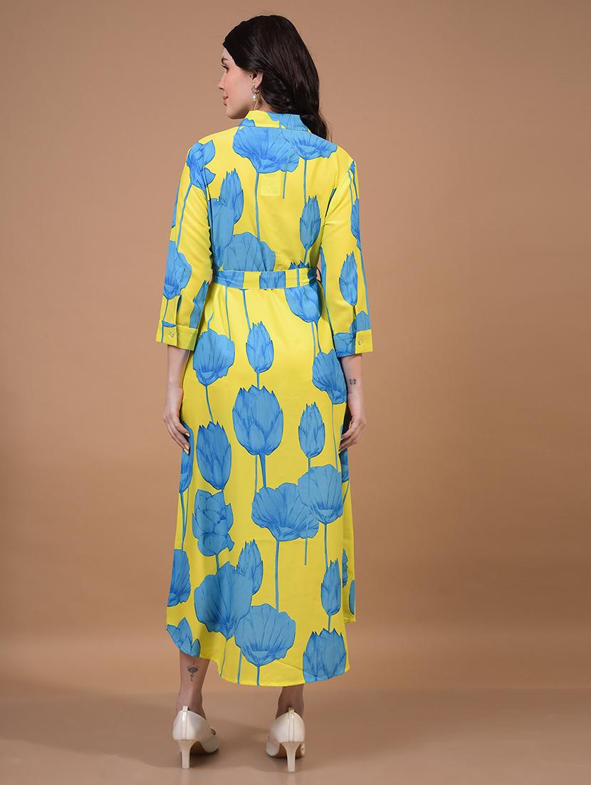 women floral printed collared shirt dress - 21933958 - Standard Image - 5
