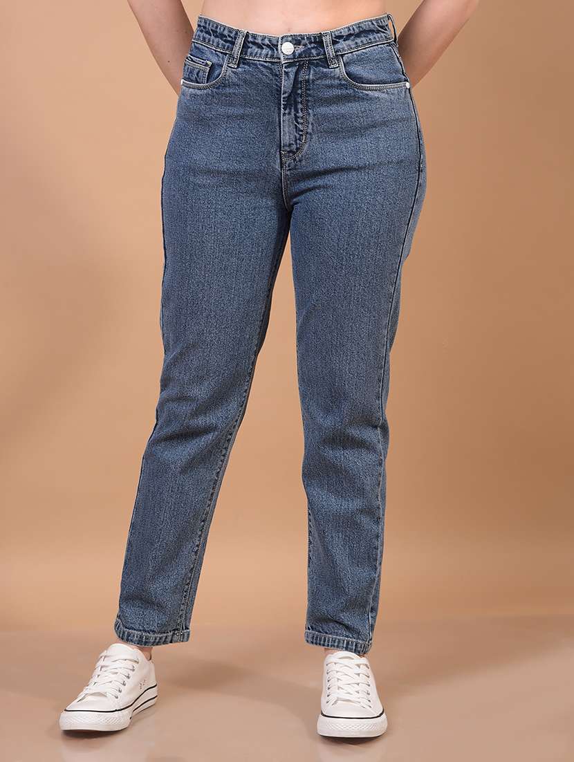 women solid mid rise slim fit jeans