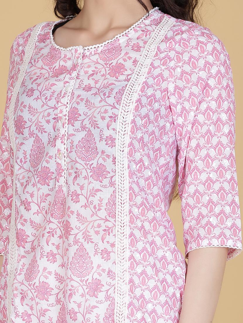 women printed three quarter sleeve straight kurta - 21934069 - Standard Image - 5