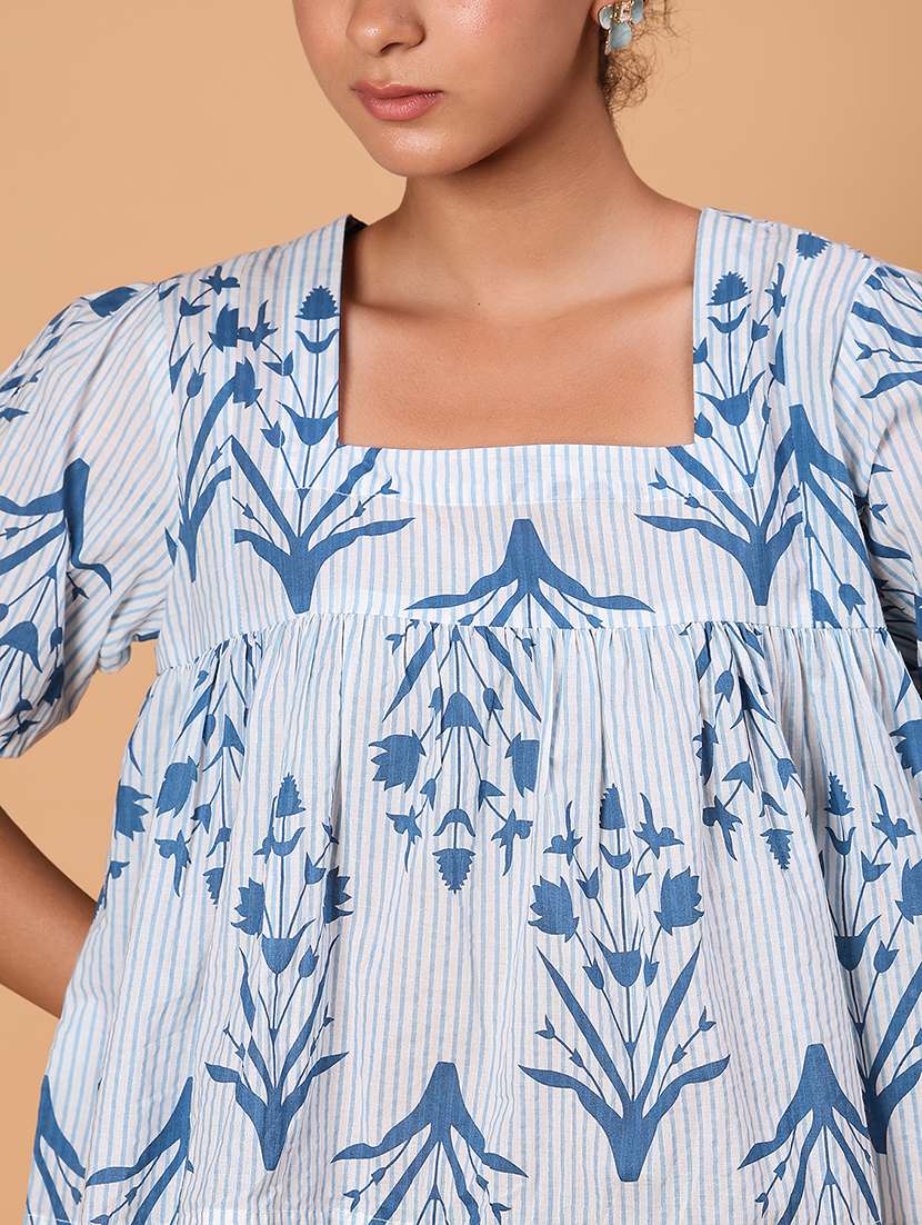 women printed elbow sleeve a-line top - 21934092 - Standard Image - 3