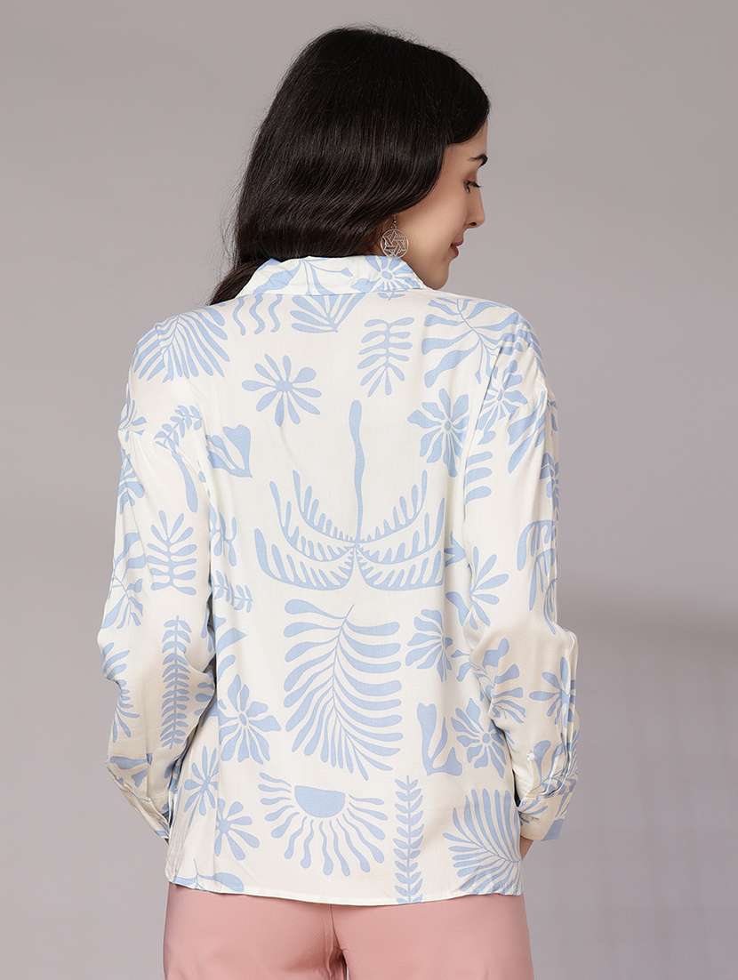 women printed collared long sleeve shirt - 21934095 -  Standard Image - 3