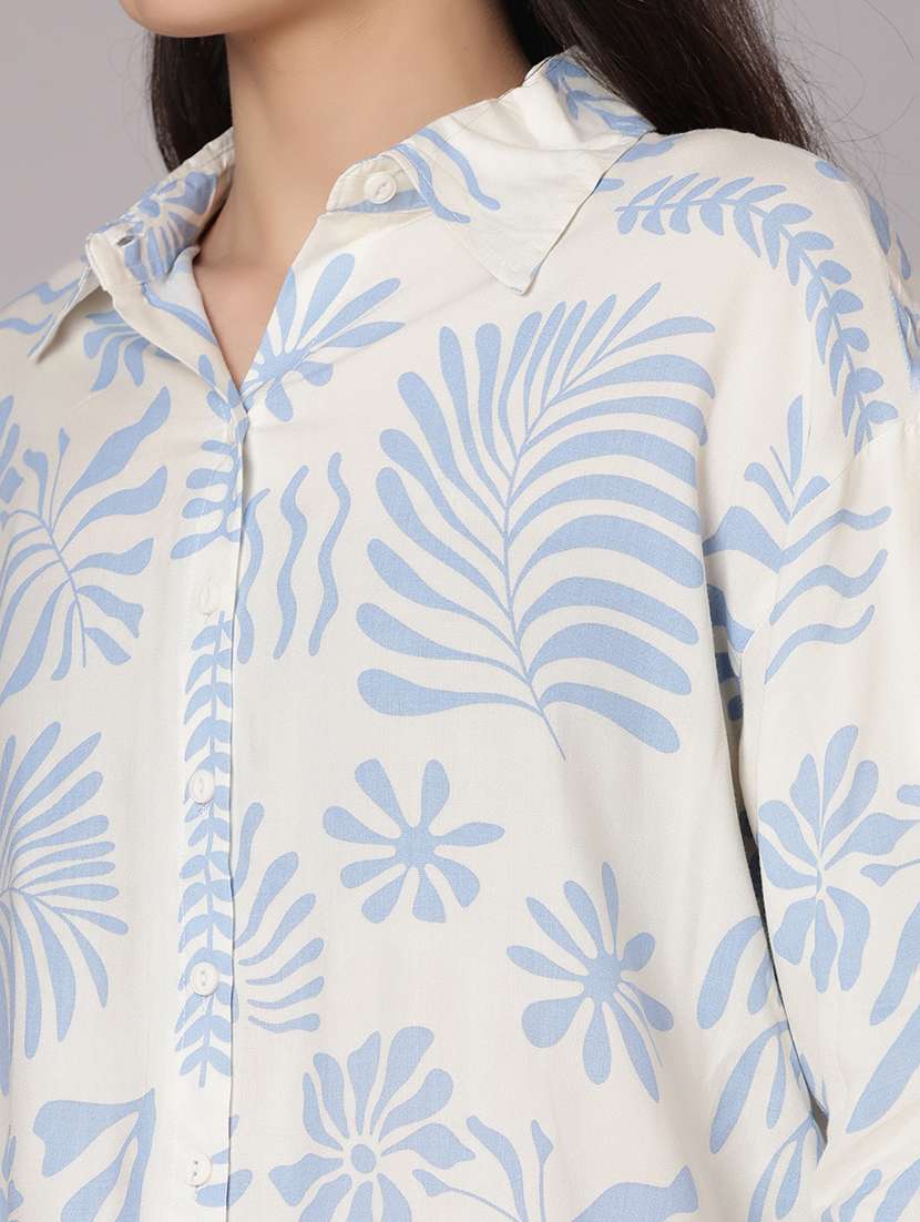women printed collared long sleeve shirt - 21934095 -  Standard Image - 5