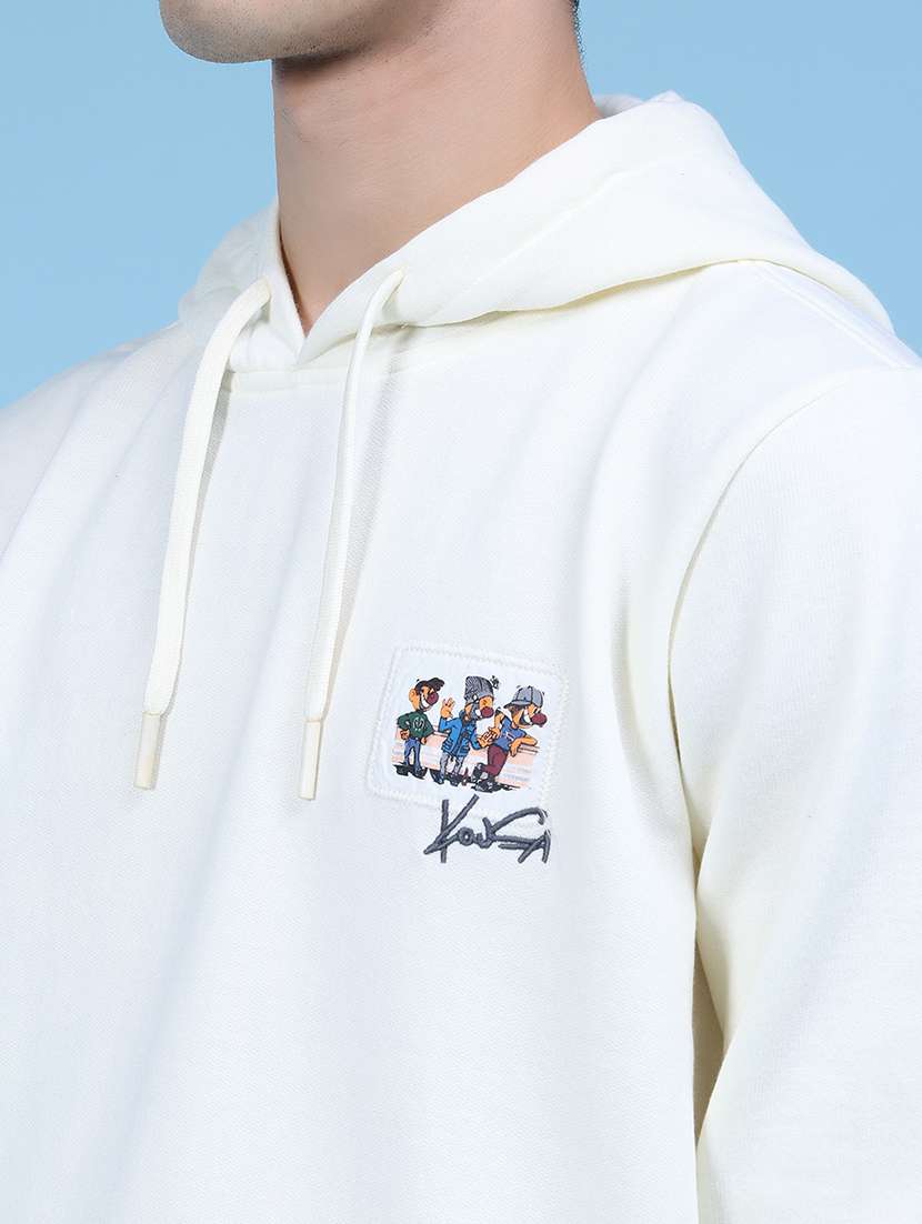 men front & back print long sleeve hooded sweatshirt - 21934112 -  Standard Image - 3