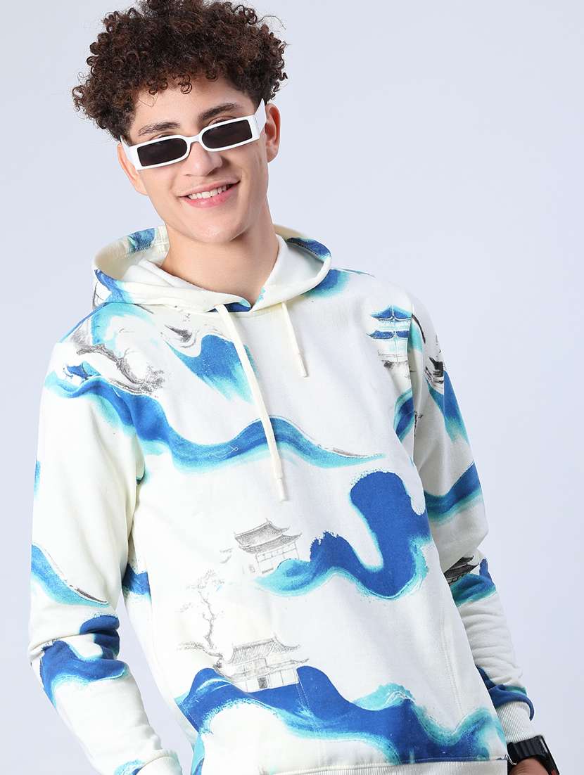 men all over print long sleeve hooded sweatshirt