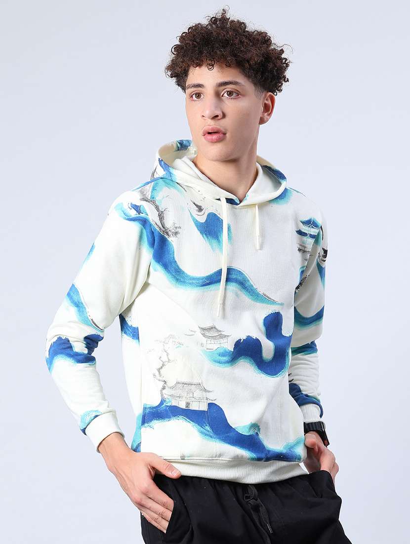 men all over print long sleeve hooded sweatshirt - 21934118 -  Standard Image - 5
