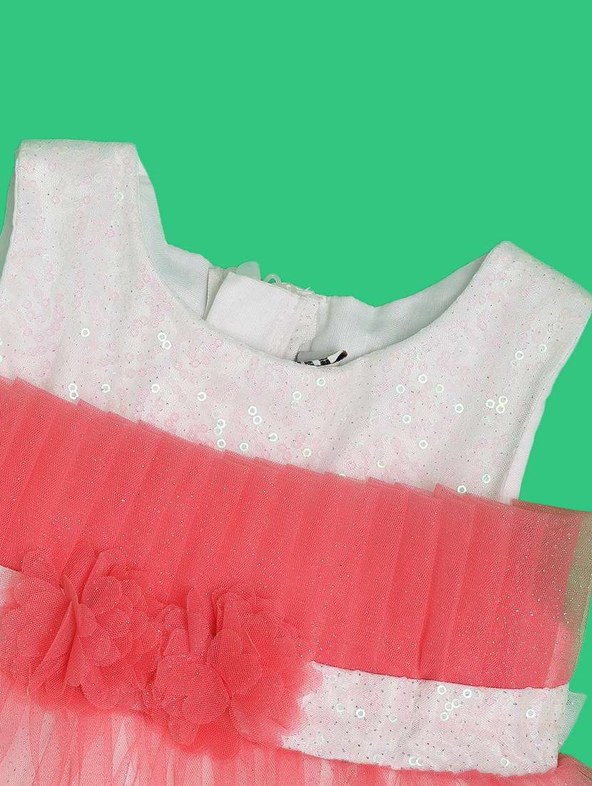 girls sequinned sleeveless flared frock - 21934129 -  Standard Image - 3