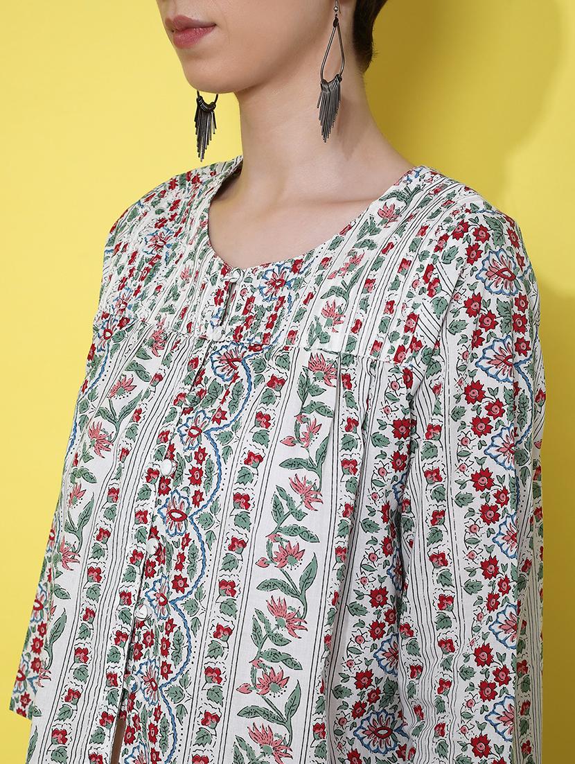 women printed three quarter sleeve top - 21934138 - Standard Image - 3