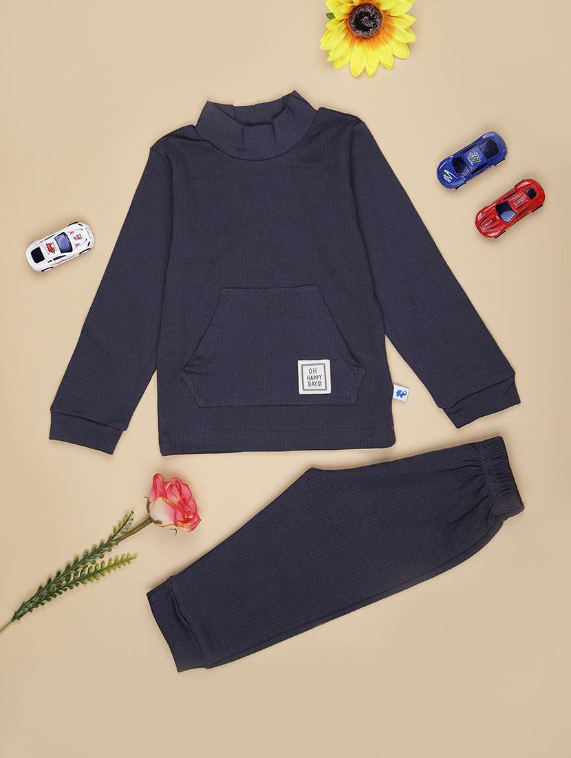 boys solid long sleeve co-ord set - 21934144 -  Zoom Image - 0