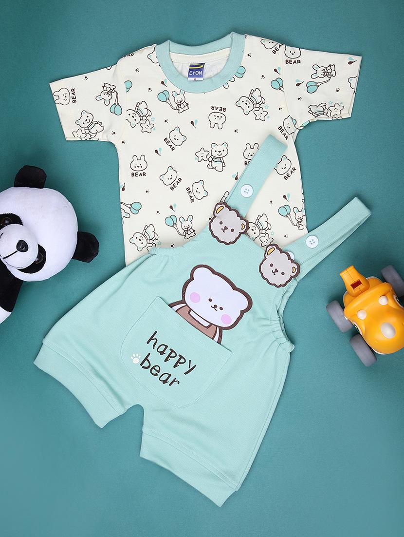 boys printed t-shirt and dungree set - 21934147 -  Zoom Image - 0