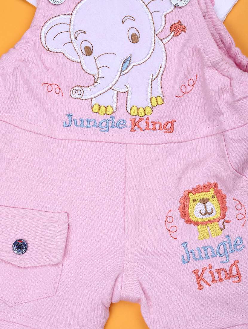 boys printed t-shirt & dungaree casual wear set - 21934148 -  Standard Image - 3