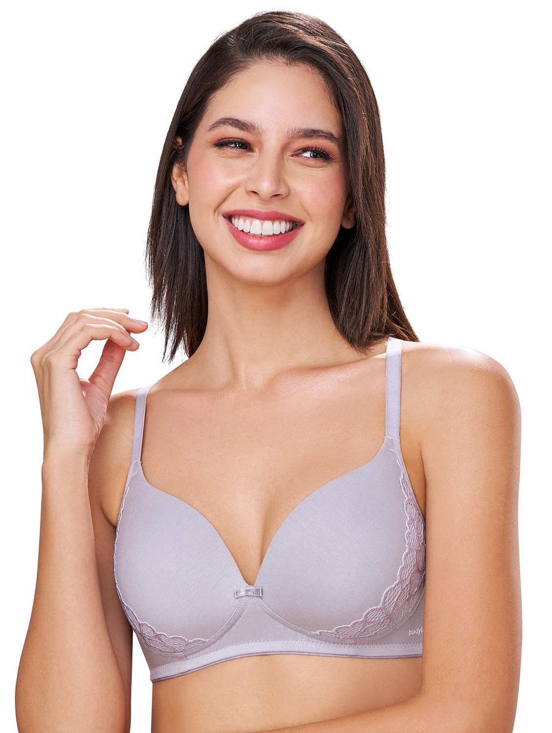 women solid lightly padded push up bra
